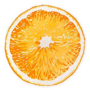LOF Soft Orange Print Round Beach Throw Cover Up